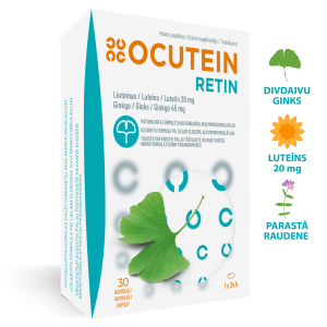 Ocutein RETIN – UZLABOTA FORMULA PIE LIELĀM SLODZĒM, ACU MIKROCIRKULĀCIJAI!